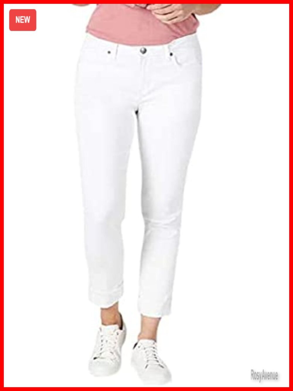 Womens Fringe Cuff Boyfriend Jeans Mid Rise Cropped Stretch Denim
